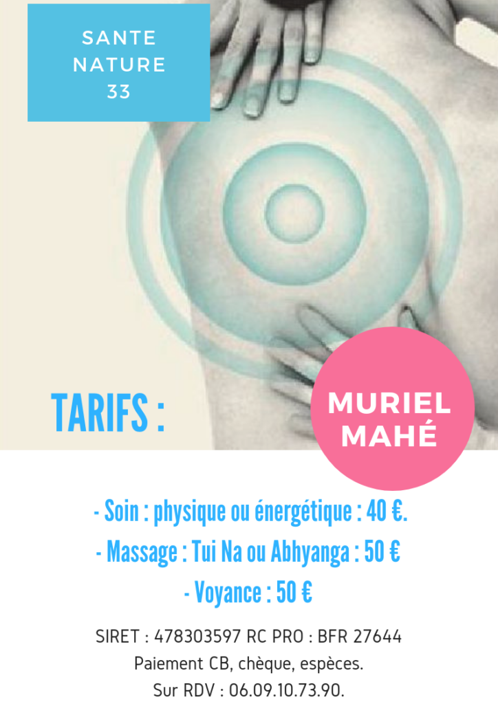 Soins proposés et tarifs correspondants.